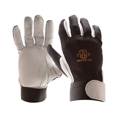 Impacto Anti-Impact Glove, Nylon Lycra with Pearl Leather, Full Finger, X-Small