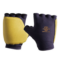 Impacto Double Padded Anti-Impact Glove, Nylon Lycra with Grain Leather, Fingerless, X-Small