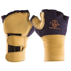 Impacto Anti-Impact Glove with Wrist Support, Nylon Lycra with Grain Leather, Fingerless, X-Small