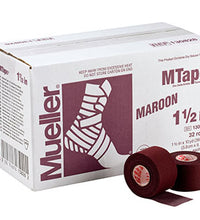 Mueller MTape, Maroon, 1.5" x 10 yd - 32 rolls