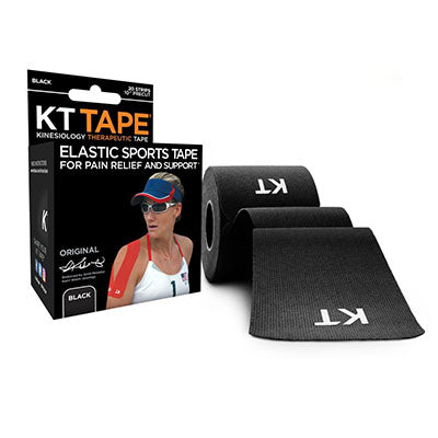 KT TAPE, Uncut 2" x 16', Black, Set of 4 Rolls