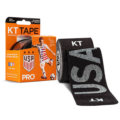 KT TAPE PRO, Precut 10" Strip (20 each), USA Black