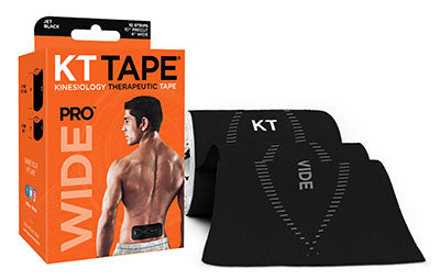 KT TAPE PRO Wide, Precut 10" Strip (10 each), Black