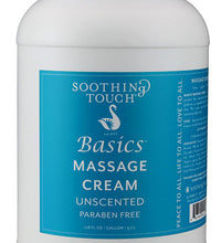 Basics Massage Cream Unscented, 1 Gallon