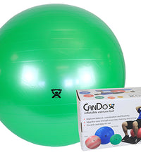 CanDo Inflatable Exercise Ball - Green - 26" (65 cm), Retail Box