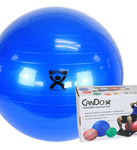 CanDo Inflatable Exercise Ball - Blue - 34" (85 cm), Retail Box