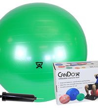 CanDo Inflatable Exercise Ball - Economy Set - Green - 26" (65 cm) Ball, Pump, Retail Box