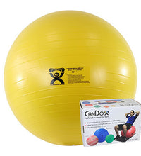 CanDo Inflatable Exercise Ball - ABS Extra Thick - Yellow - 18" (45 cm), Retail Box