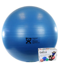 CanDo Inflatable Exercise Ball - ABS Extra Thick - Blue - 34" (85 cm), Retail Box