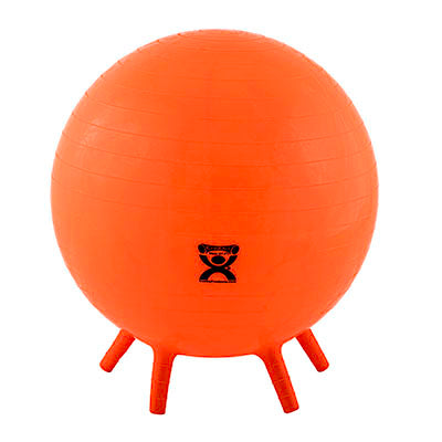 CanDo Inflatable Exercise Ball - with Stability Feet - Orange - 22" (55 cm)