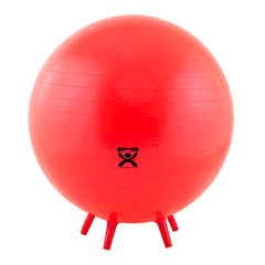 CanDo Inflatable Exercise Ball - with Stability Feet - Red - 30