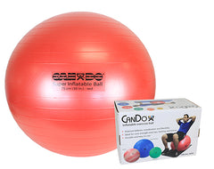 CanDo Inflatable Exercise Ball - Super Thick - Red - 30