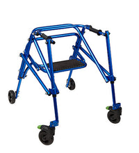 Klip Posterior walker, four wheeled with seat, blue, size 3