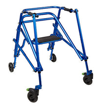 Klip Posterior walker, four wheeled with seat, blue, size  4