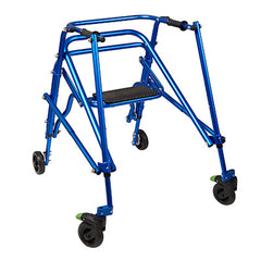 Klip Posterior walker, four wheeled with seat, blue, size  4