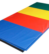 CanDo Accordion Mat - 1-3/8" PE Foam with Cover - 6' x 12' - Rainbow Colors