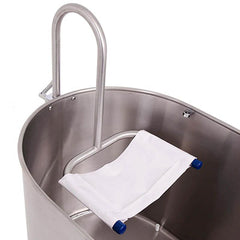 Adjustable headrest for stainless steel whirlpool