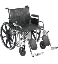 Sentra EC Heavy Duty Wheelchair, Detachable Desk Arms, Elevating Leg Rests, 22" Seat