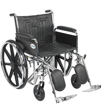 Sentra EC Heavy Duty Wheelchair, Detachable Full Arms, Elevating Leg Rests, 22" Seat