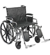 Sentra Extra Heavy Duty Wheelchair, Detachable Desk Arms, Elevating Leg Rests, 24"Seat