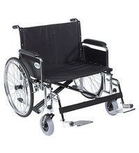 Sentra EC Heavy Duty Extra Wide Wheelchair, Detachable Full Arms, Swing away Footrests, 26" Seat