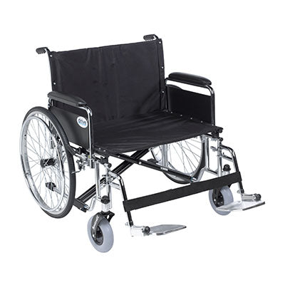 Sentra EC Heavy Duty Extra Wide Wheelchair, Detachable Full Arms, Swing away Footrests, 26" Seat