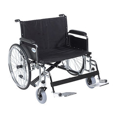 Sentra EC Heavy Duty Extra Wide Wheelchair, Detachable Full Arms, Swing away Footrests, 26