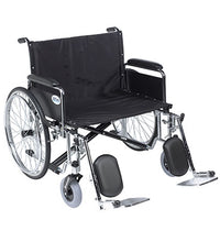 Sentra EC Heavy Duty Extra Wide Wheelchair, Detachable Full Arms, Elevating Leg Rests, 26" Seat