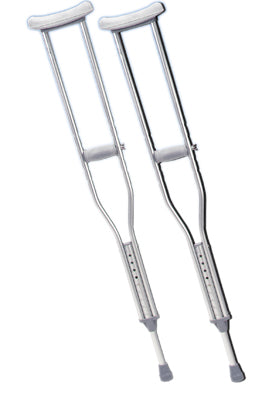 Underarm adjustable aluminum crutch, youth (4' 6" - 5' 2"), 1 pair