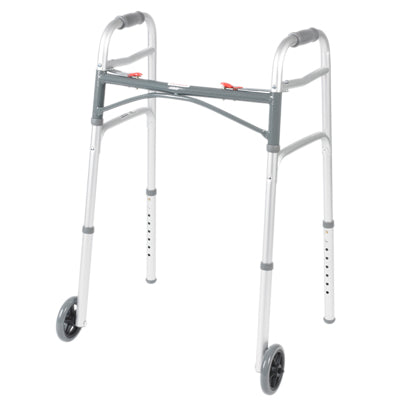 Folding 2-button walker, 5" wheel-glides, junior, 1 each