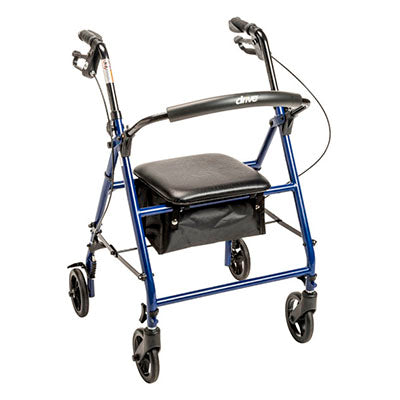 Drive Steel Rollator with 6" Wheels, Knockdown, Blue