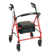 Drive Steel Rollator with 6" Wheels, Knockdown, Red