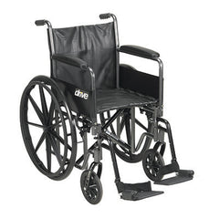 Drive, Silver Sport 2 Wheelchair, Detachable Full Arms, Swing away Footrests, 18