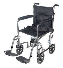 Drive, Lightweight Steel Transport Wheelchair, Fixed Full Arms, 17