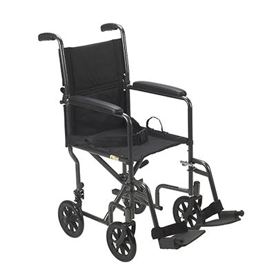 Drive, Lightweight Steel Transport Wheelchair, Fixed Full Arms, 19" Seat