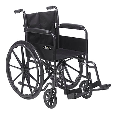 Drive, Silver Sport 1 Wheelchair with Full Arms and Swing away Removable Footrest