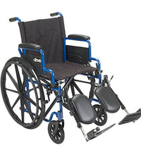 Drive, Blue Streak Wheelchair with Flip Back Desk Arms, Elevating Leg Rests, 18" Seat