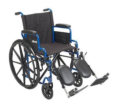 Drive, Blue Streak Wheelchair with Flip Back Desk Arms, Elevating Leg Rests, 18" Seat