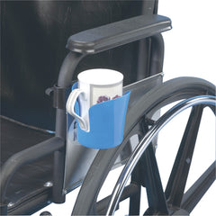 Wheelchair accessory, clamp-on cup holder