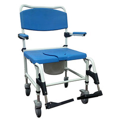 Drive, Aluminum Bariatric Rehab Shower Commode Chair with Two Rear-Locking Casters