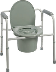 Three-in-One Steel Commode with Plastic Armrests, Case of 4