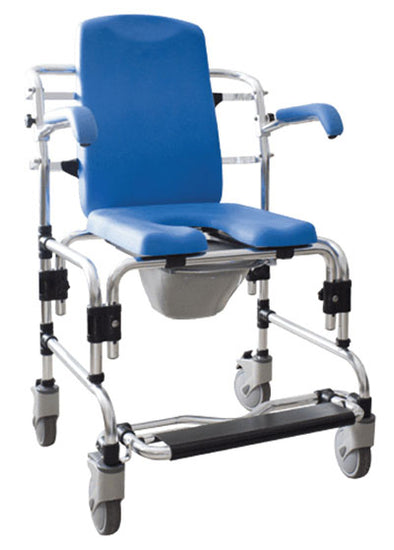 Caspian Professional Mobile Shower/Commode Chair, Padded