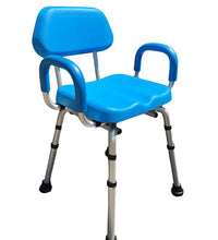 Comfortable Shower Chair, Padded Backrest and Armrests, Blue