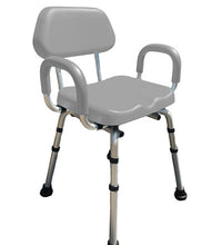 Comfortable Shower Chair, Padded Backrest and Armrests, Gray