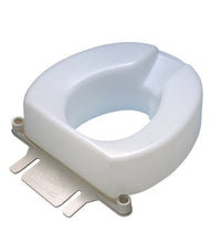 Contoured elevated toilet seat, elongated with bolt-down bracket, 2 inch