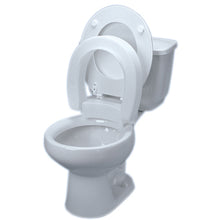 Elevated toilet seat , hinged