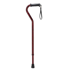 Drive, Adjustable Height Offset Handle Cane with Gel Hand Grip, Red Crackle