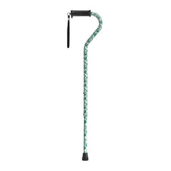 Drive, Adjustable Height Offset Handle Cane with Gel Hand Grip, Green Leaves