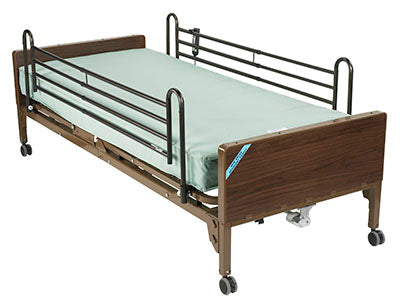 Drive, Delta Ultra Light Semi Electric Hospital Bed with Full Rails and Foam Mattress