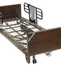 Drive, Delta Ultra Light Full Electric Low Hospital Bed with Half Rails and Innerspring Mattress